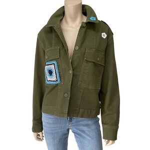 Rails Jacket Women Large Green Long Sleeve Button Down Chore Barn NWOT $258